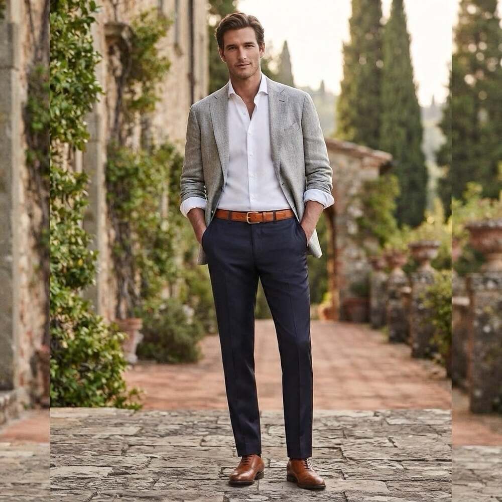 Zara Italian 100% Wool Sz 32 Modern Slim Fit Blue Dress Pants Trousers